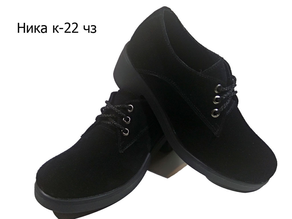 Туфли женские комфорт натуральная замша черные на шнуровке (шнурок) 36 - фото 1 - id-p7814344