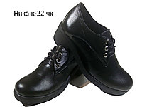 Туфли женские комфорт натуральная кожа черные на шнуровке (Ника) 38