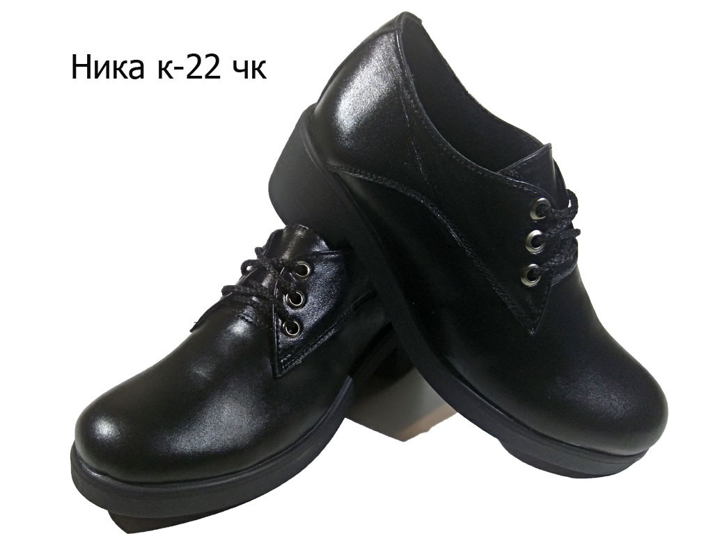 Туфли женские комфорт натуральная кожа черные на шнуровке (Ника) 38 - фото 1 - id-p7814352