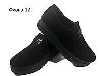 Туфли женские комфорт натуральная замша черные на резинке (Фиона) 36