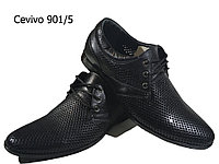 Туфли мужские классические натуральная перфорированная кожа черные на шнуровке (901/5) 40