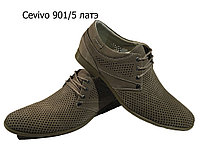 Туфли мужские классические натуральная перфорированная кожа латэ на шнуровке (901/5)
