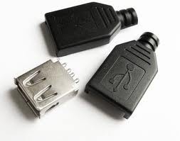 Гнездо USB--A , с корпусом на кабель - фото 1 - id-p1120410