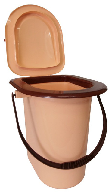 Ведро-туалет с крышкой бежевого цвета - фото 1 - id-p1229933