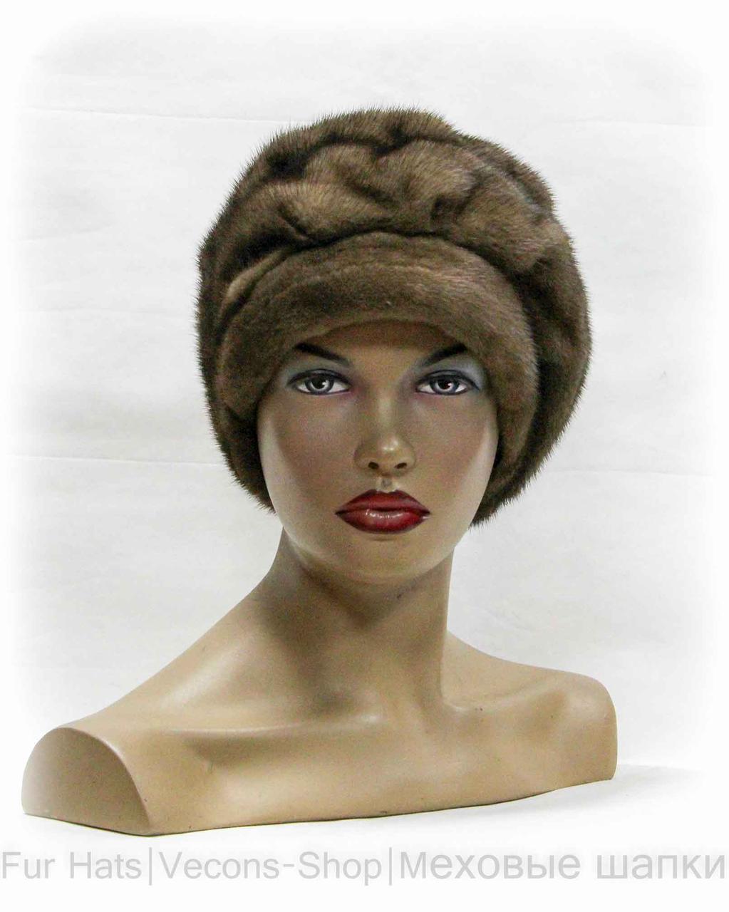 Женская норковая шапка "Агата" (орех) - фото 1 - id-p8141326