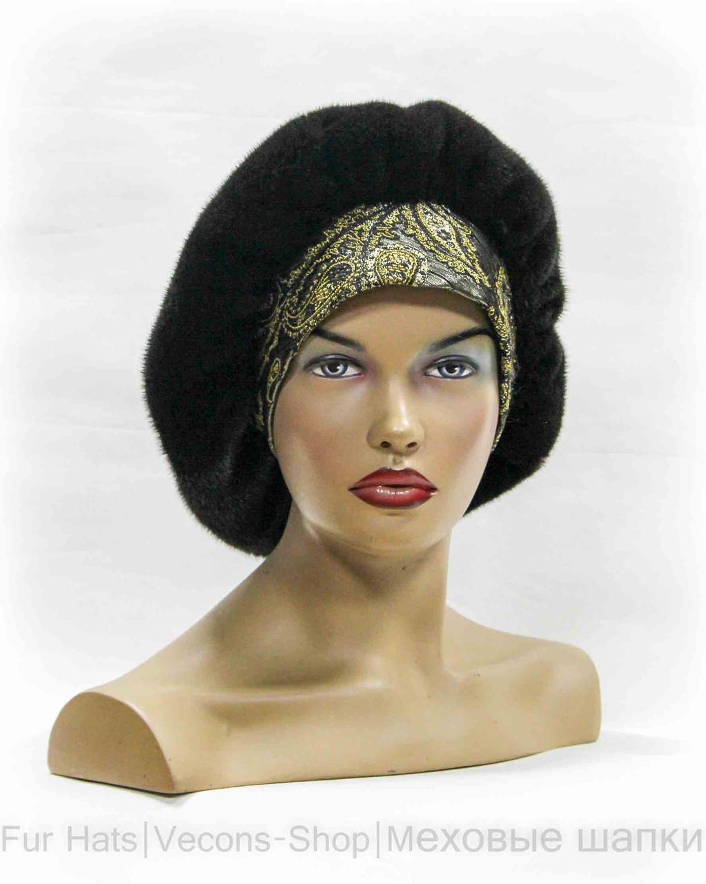 Зимняя норковая шапка "Аза" (черная) - фото 1 - id-p8141327