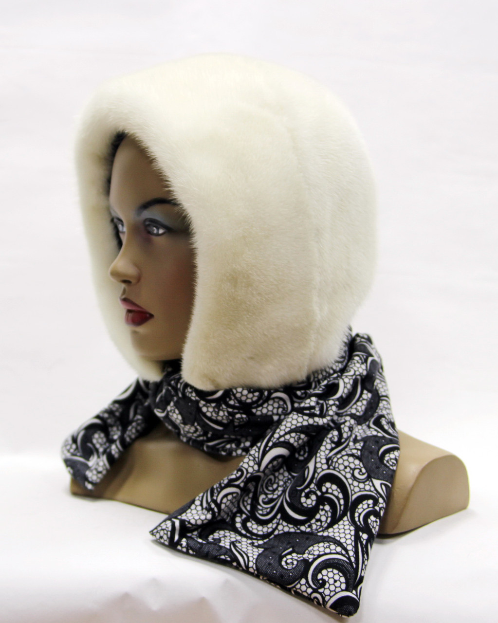 Платок женский из меха норковый (белый) - фото 1 - id-p8141440