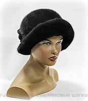 Женская шляпка из меха норки "Евлалия" (черный)