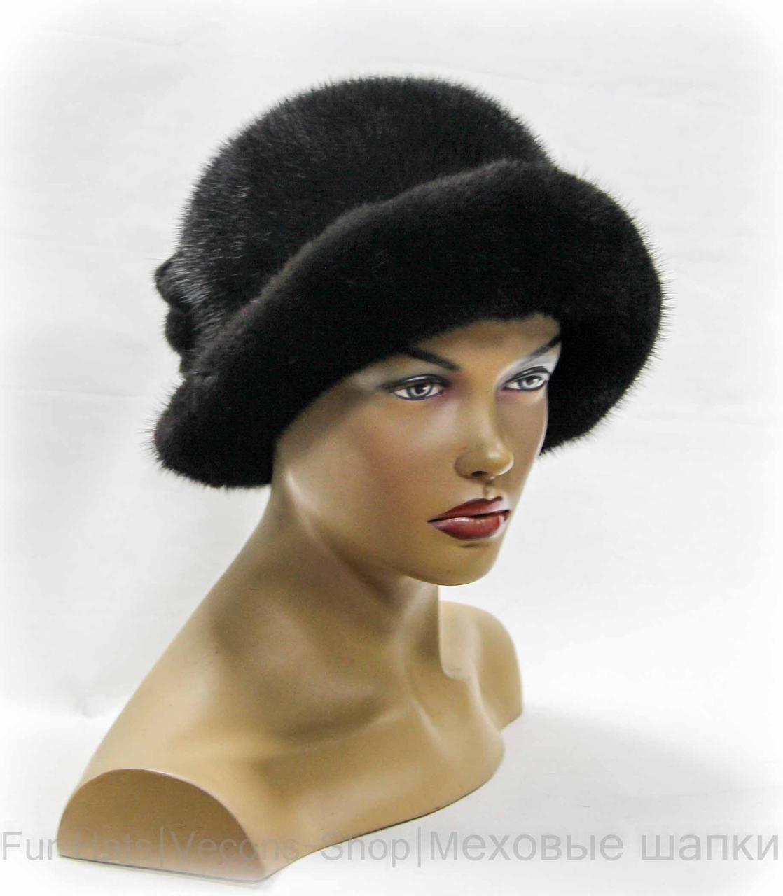 Женская шляпка из меха норки "Евлалия" (черный) - фото 1 - id-p8141494