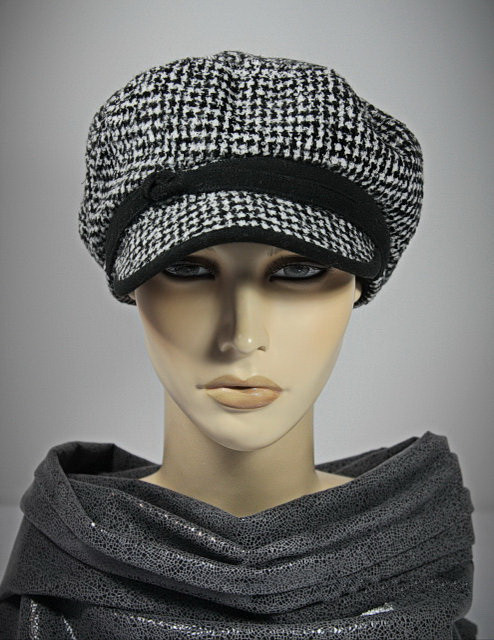 Женская кепка из кашемира "Арина" с черной полосой. - фото 1 - id-p8147145