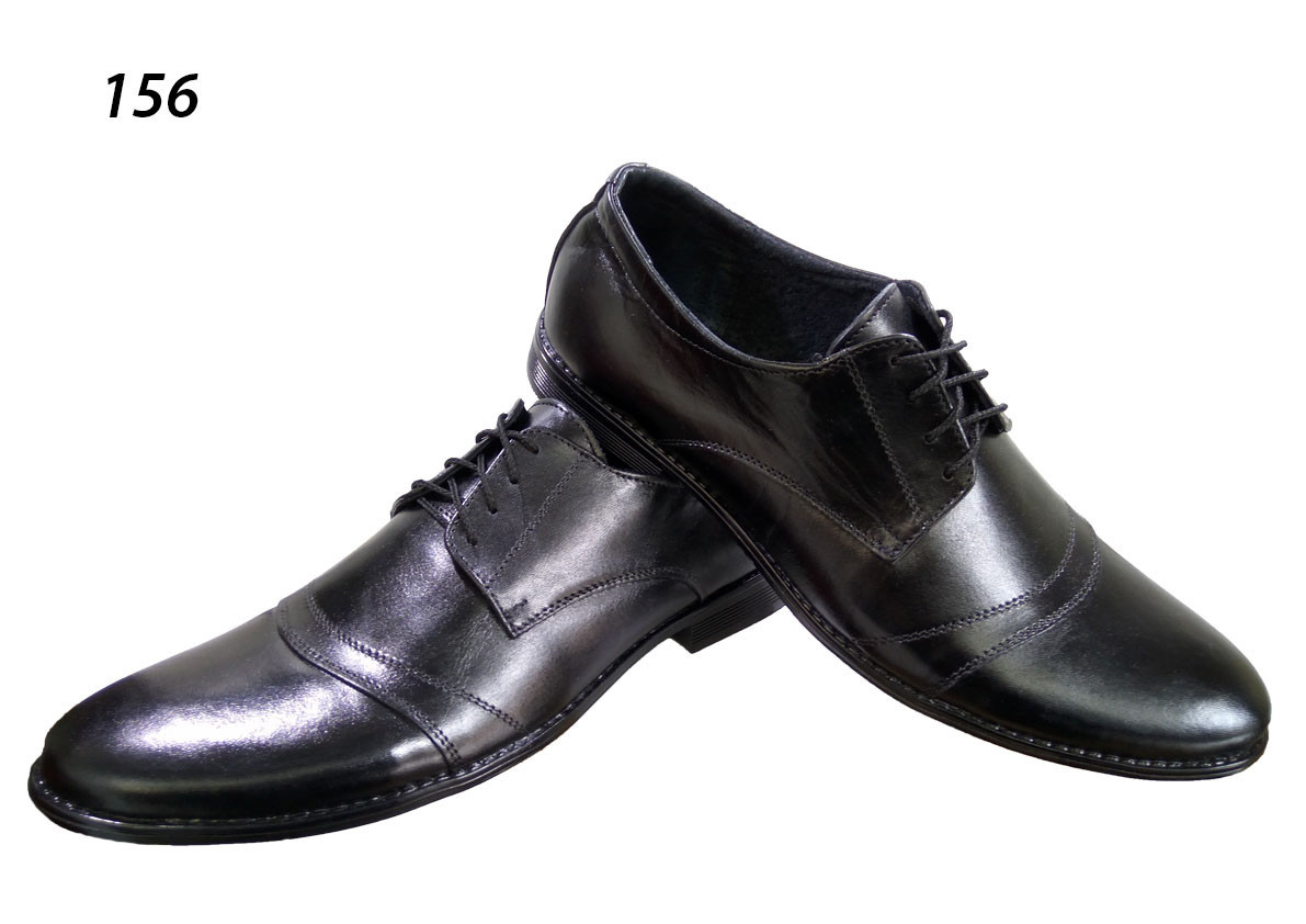 Туфли мужские классические натуральная кожа черные на шнуровке (156) 41 - фото 1 - id-p8200458