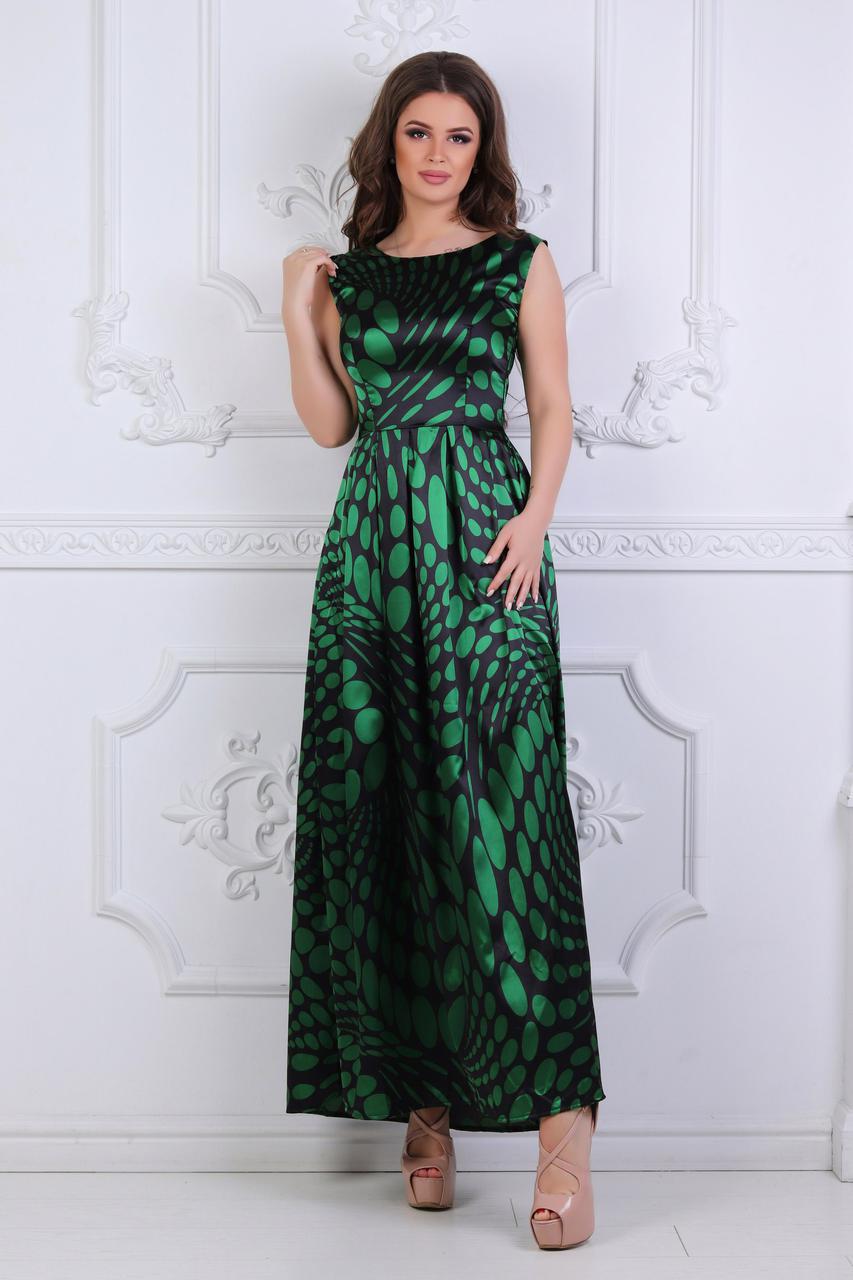 Прекрасное вечернее длинное атласное платье с пышной юбкой в пол - фото 1 - id-p8246214