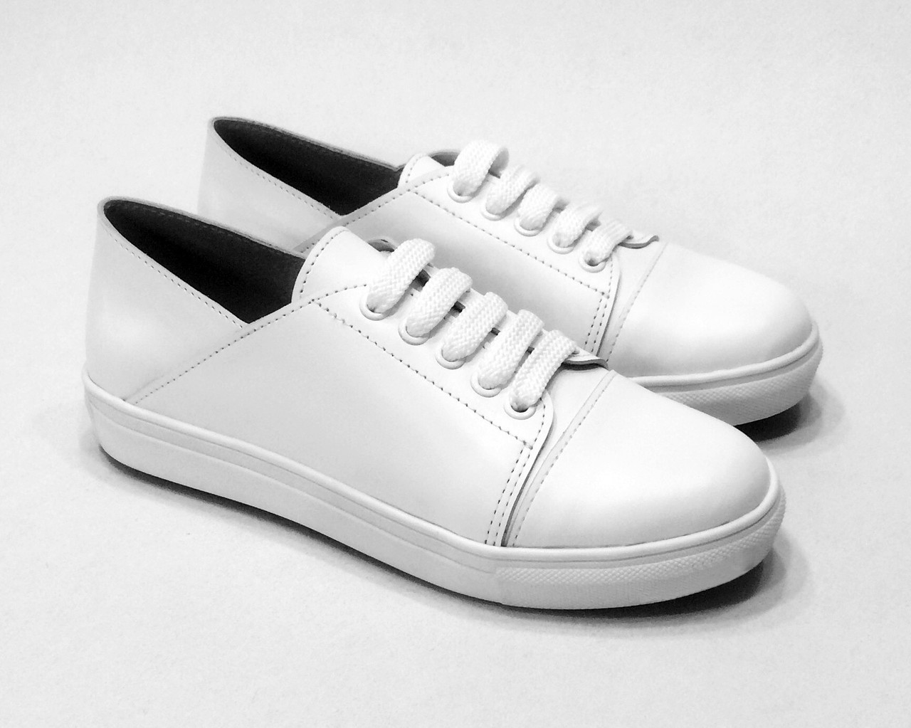 Кеды женские кожаные белые - женская летняя обувь. - фото 1 - id-p8261902