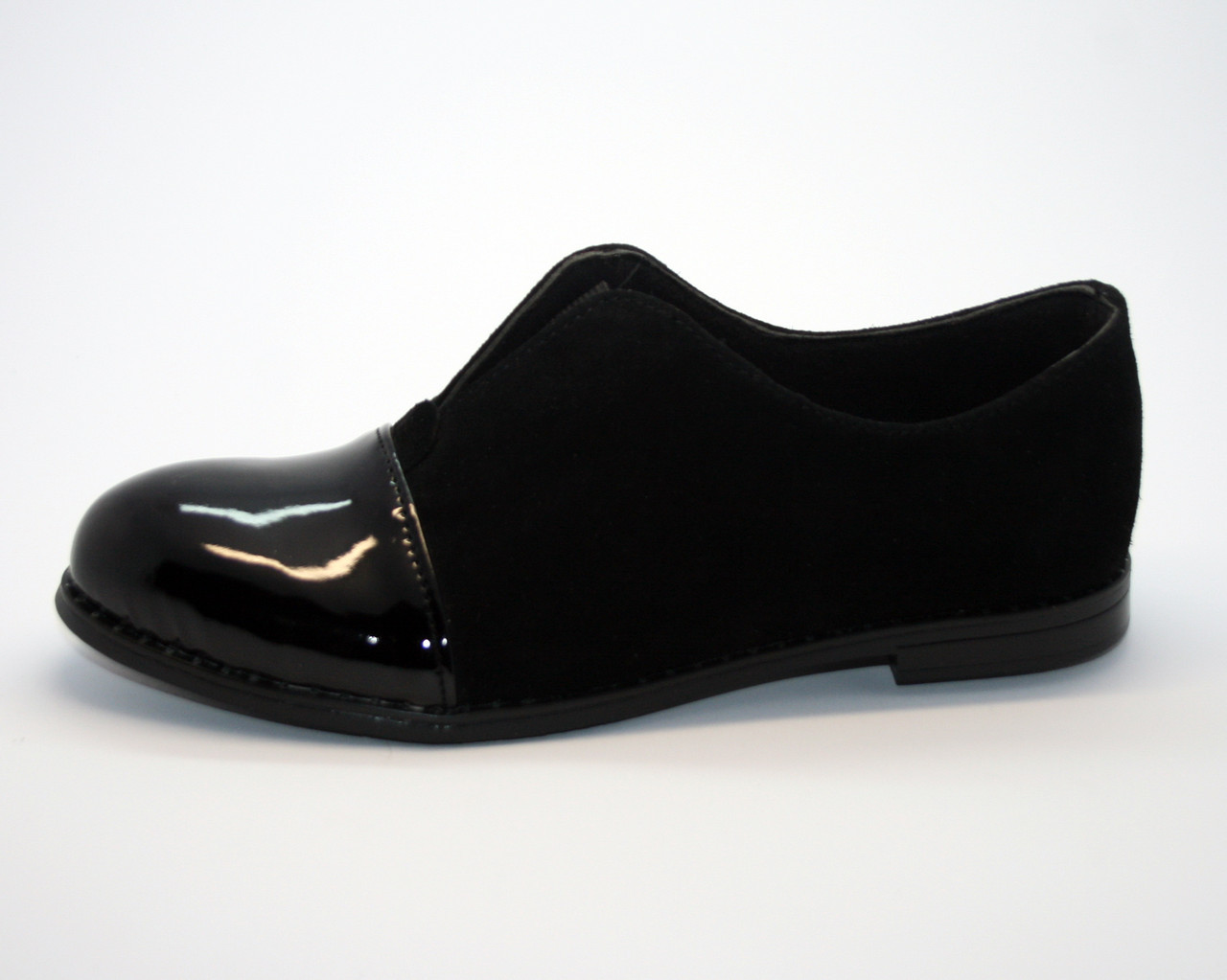 Туфли женские кожаные и замшевые черные - женская кожаная обувь. - фото 1 - id-p8261905