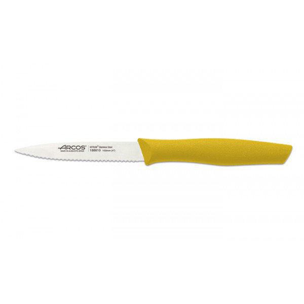 Нож для чистки Arcos Nova 10 см зубчатый желтый 188615 - фото 1 - id-p8306425