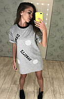 Женское спортивное платье-футболка свободная в стиле оверсайз OVERSIZE