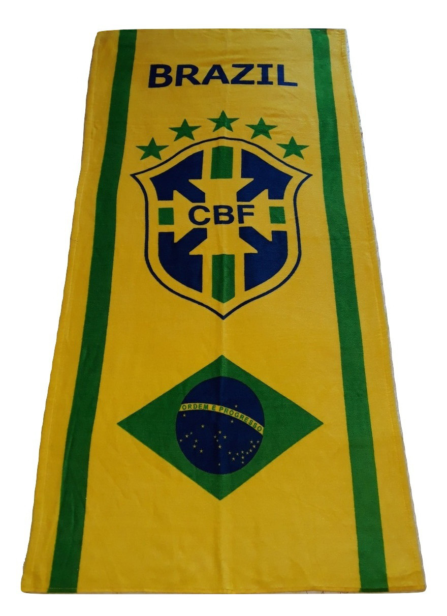 Пляжное полотенце сборной Бразилия с логотипом любимого футбольного клуба - фото 1 - id-p5269111