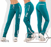 Женские спортивные трикотажные штаны с карманами на змейках, норма и батал