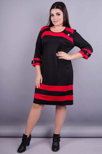 Шанель. Платья больших размеров. Черный+красный. - фото 1 - id-p8533442