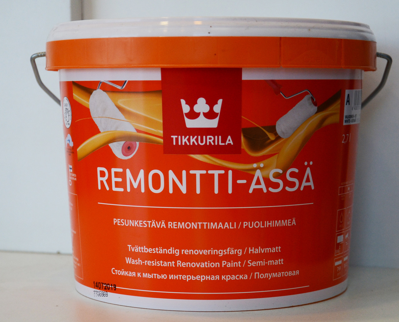 Tikkurila Remontti-Assa,Ремонтти-Ясся моющаяся акрилатная краска База А 2,7л - фото 1 - id-p8630268