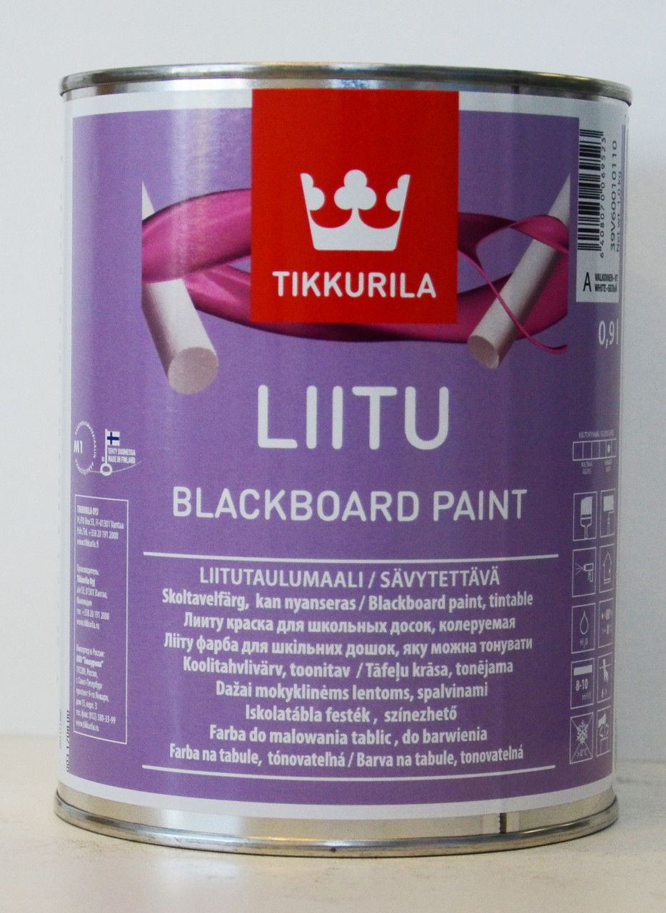 Краска для школьных досок Tikk liitu база a матовая 0.9 л
