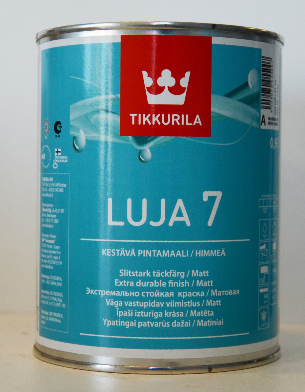 Влагостойкая полуглянцевая экстремально стойкая краска Tikkurila Luja 7, краска Луя 7, База А 0,9л - фото 1 - id-p8630298