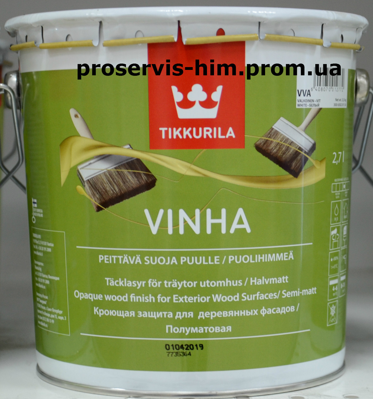 TIKKURILA VINHA Краска для деревянных фасадов Винха, База А, 2,7л - фото 1 - id-p8630351