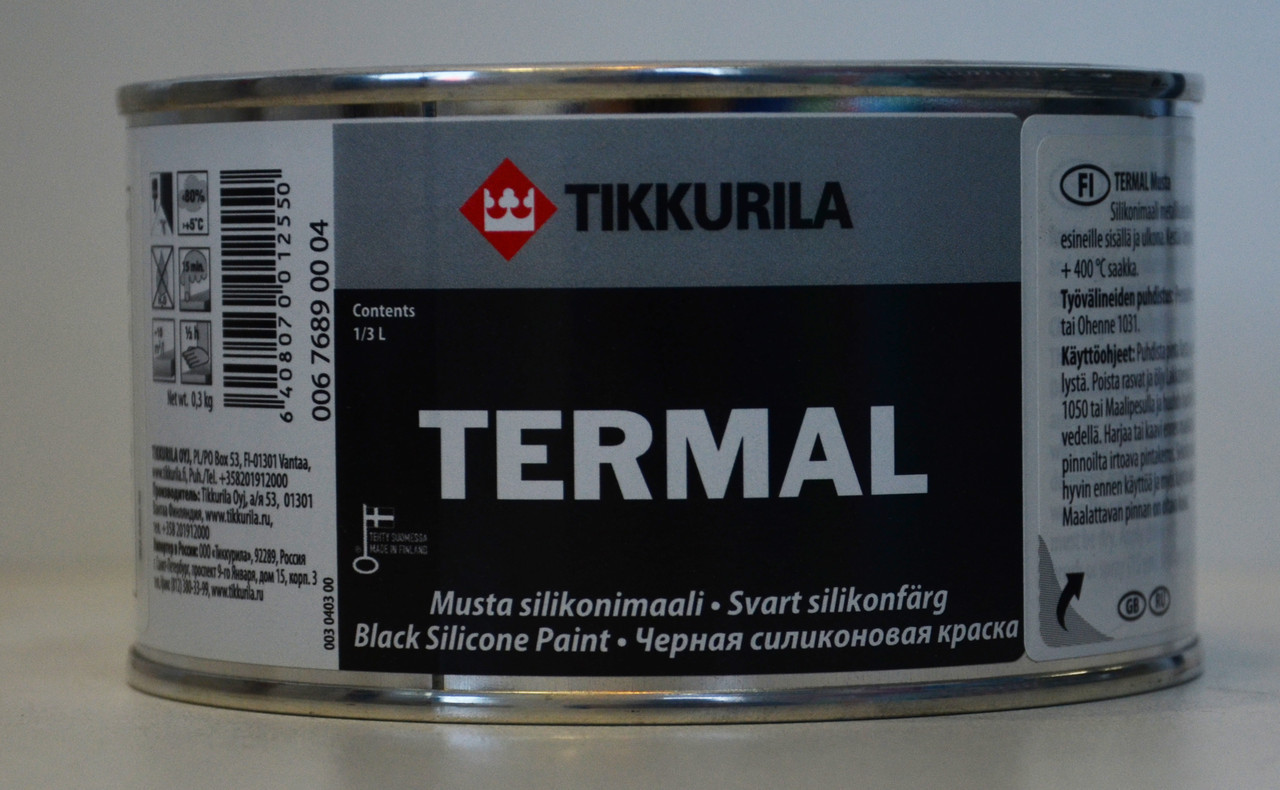 Tikkurila Termal, Термал черная силиконовая краска +400C, 0,333л - фото 1 - id-p8630368