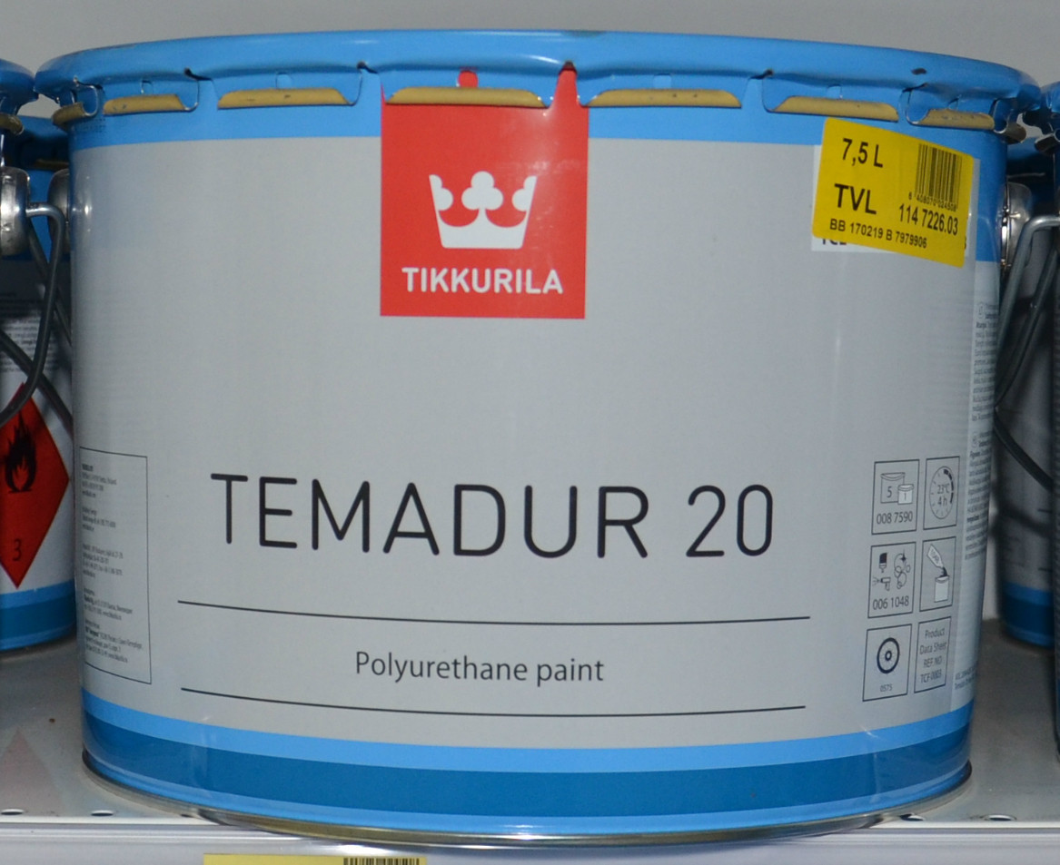 Полиуретановая краска Tikkurila Temadur 20 База TVL Темадур 7,5л - фото 1 - id-p8630422