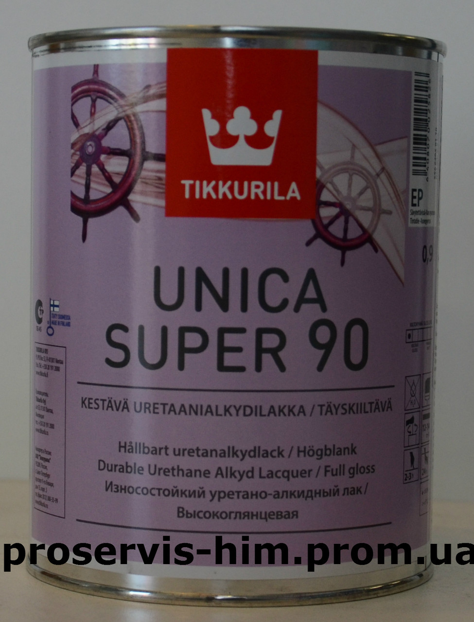 Уретано-алкидный глянцевый лак Уника Супер (Unica Super) 90 0,9л - фото 1 - id-p8630442