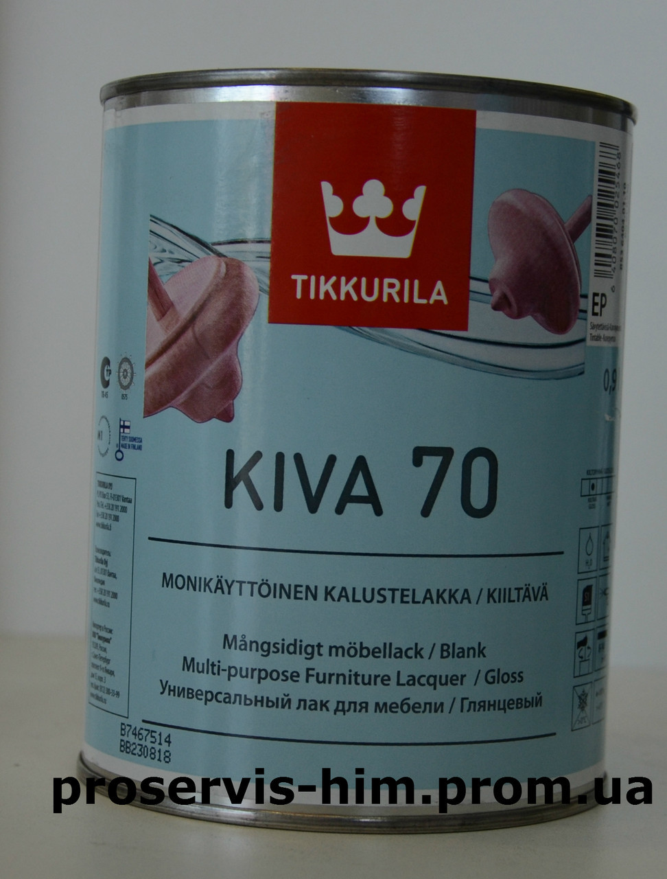 Tikkurila Kiva 70, Кива лак глянцевый 0,9л - фото 1 - id-p8630520