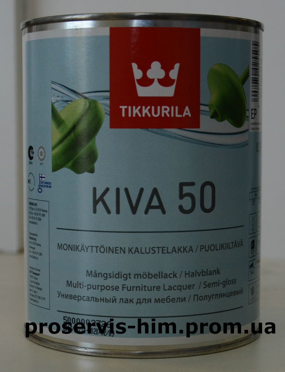 Tikkurila Kiva 50, Кива лак полуглянцевый 0,9л - фото 1 - id-p8630523