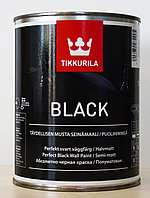 Тиккурила абсолютно чёрная полуматовая краска Блэк (Tikkurila Black) 1л