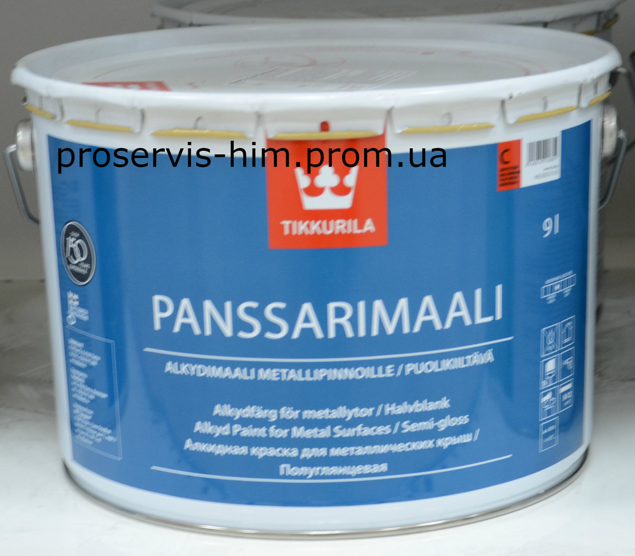 Panssarimaali Tikkurila, краска для крыш Панссаримаали База А 2,7л - фото 1 - id-p8630748