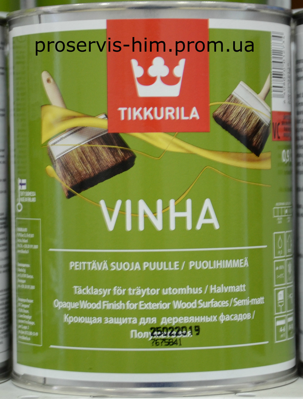 TIKKURILA VINHA Краска для деревянных фасадов Винха, База C, 0,9л - фото 1 - id-p8630751