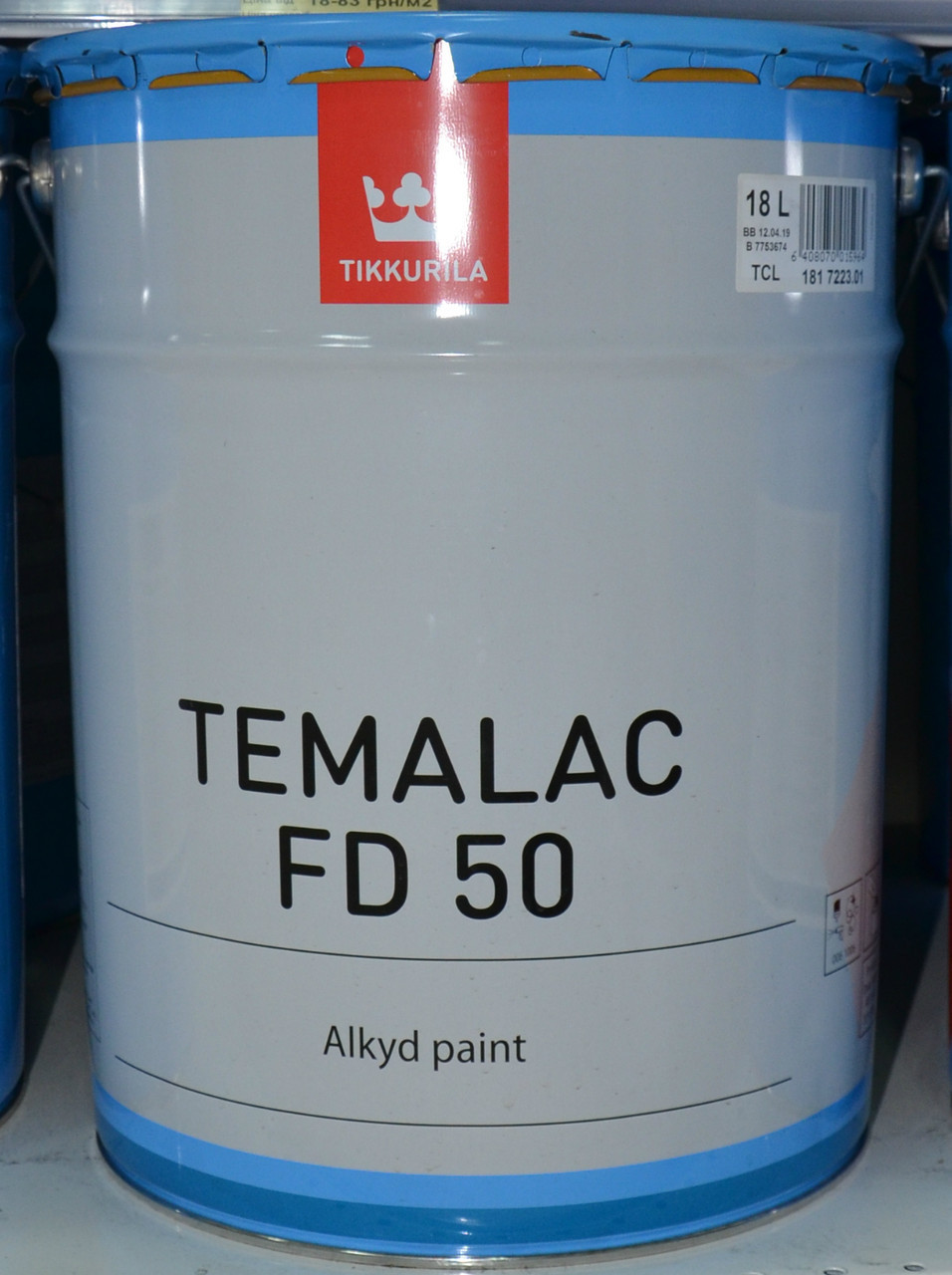 Полуглянцевая алкидная быстросохнущая краска Темалак, Tikkurila Temalac FD 80 18л. База TVL - фото 1 - id-p8630849