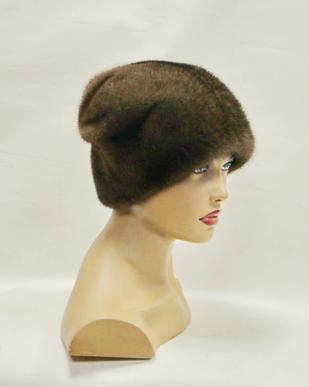 Женская норковая шапка "Дулянка" (махагон) - фото 1 - id-p8141409