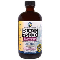 Черный тмин, масло семян черного тмина холодного отжима, Amazing Herbs (240 мл)
