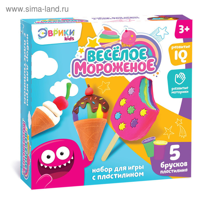 Набор для игры с пластилином Эврики Весёлое мороженое - фото 1 - id-p8551834