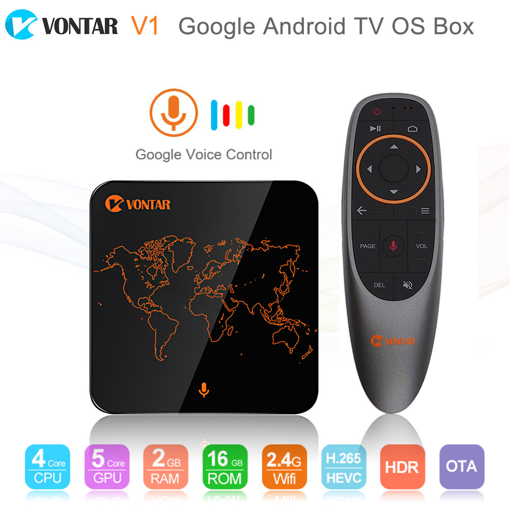 Smart TV приставка Vontar V1 - TV BOX (пульт со встроенным микрофоном для голосового управления) - фото 1 - id-p8718656