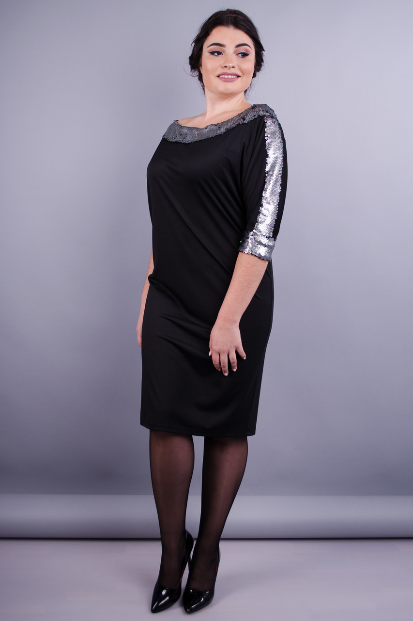 Клео. Вечернее платье больших размеров. Черный. - фото 1 - id-p8533508