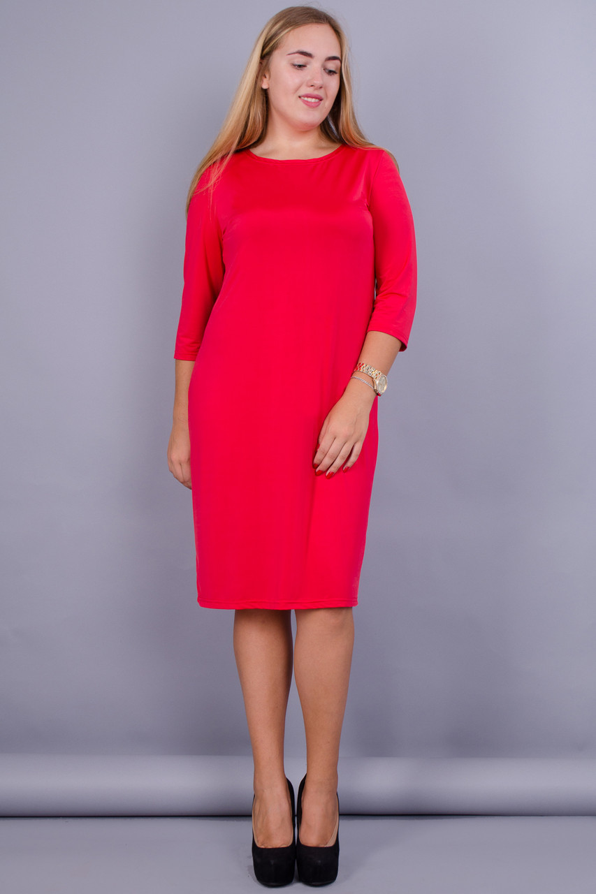 Арина. Платье для больших размеров. Красный. - фото 1 - id-p8533921
