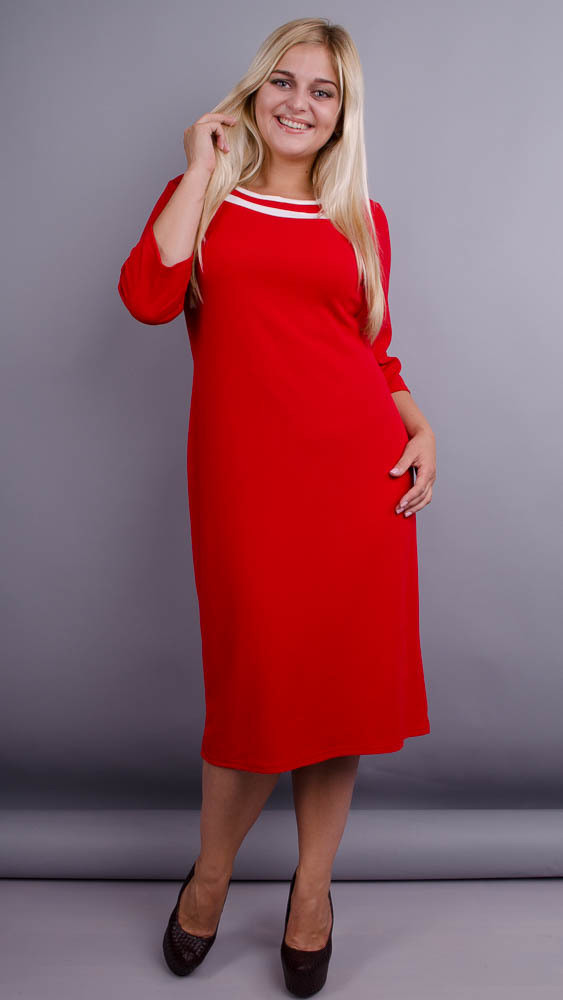 Вивиан. Оригинальное платье больших размеров. Красный - фото 1 - id-p8533707