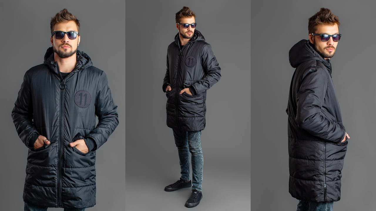 Теплое мужское зимнее куртка пальто на крупной молнии утепленное синтепоном и овчиной - фото 1 - id-p8752641