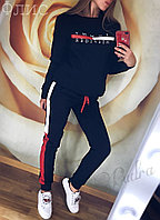 Молодежный теплый спортивный костюм с начесом: штаны и кофта, реплика Tommy Hilfiger