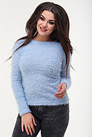 Красивая нарядная женская кофточка свитер из мохнатой ткани, норма и батал