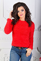 Красивая нарядная женская кофточка свитер из мохнатой ткани, норма и батал