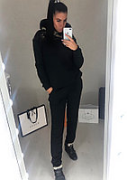 Женский спортивный костюм теплый, вставки камуфляж: кофта батник с капюшоном и штаны