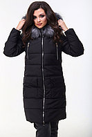 Теплая осенне-зимняя удлиненная дутая стеганная куртка пальто с капюшоном с меховой опушкой