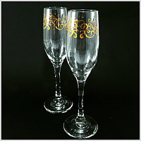 Набор бокалов для шампанского Borgonovo Ducale 170 мл 2 пр Gold, 11299666G